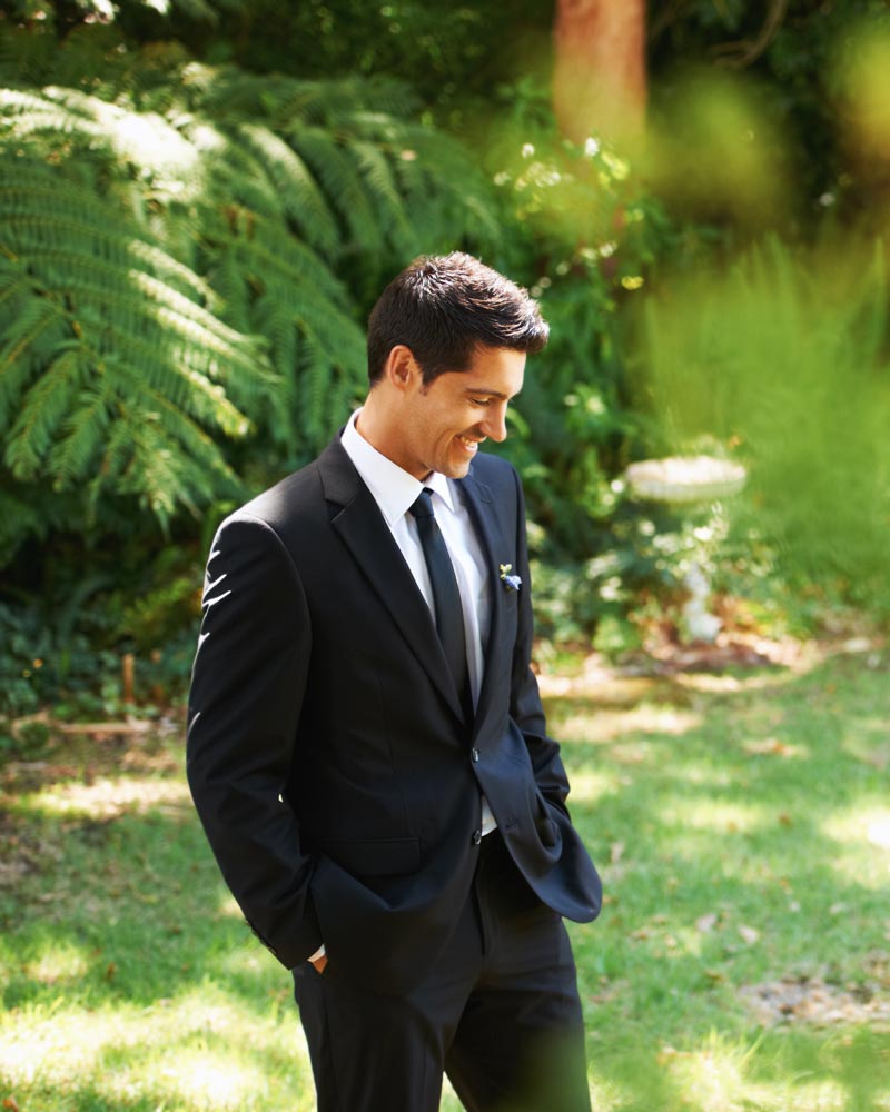 man wearing tux